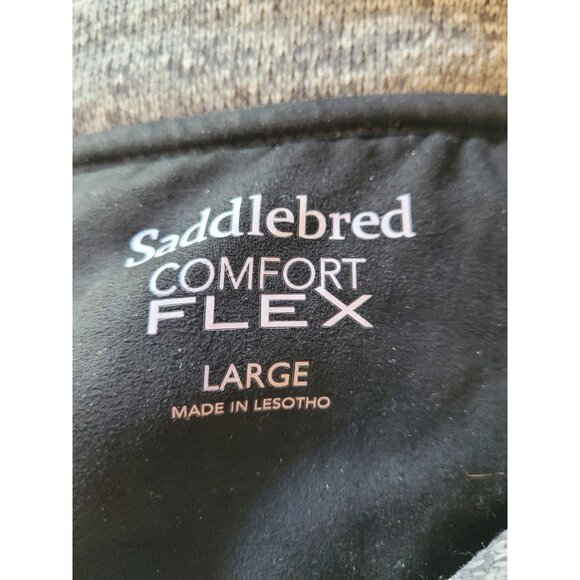 Saddlebred Comfort Flex Pullover 1/4 Zip Mens L Fleece Black Gray Heather - Picture 5 of 7